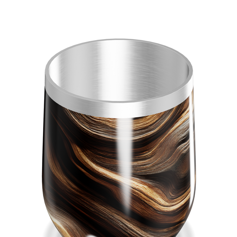 Copo Térmico Slim - Mármore Marrom Aço Inox