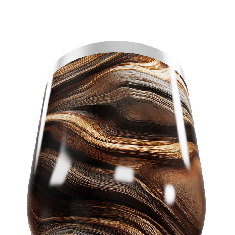 Copo Térmico Slim - Mármore Marrom Aço Inox