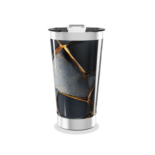 Copo Térmico - Com estampa geométrica preta