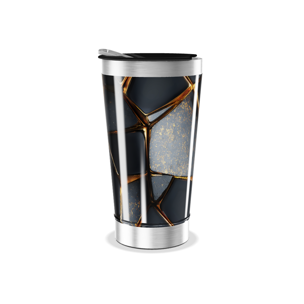 Copo Térmico - Com estampa geométrica preta
