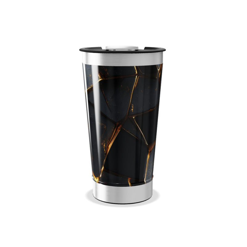 Copo Térmico - Com estampa geométrica preta