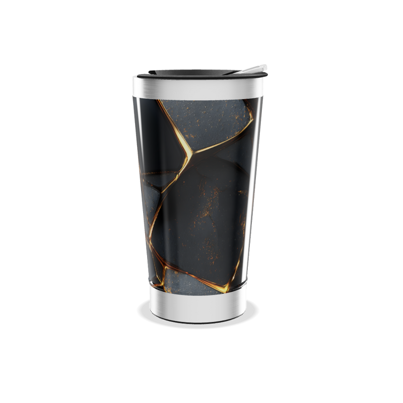 Copo Térmico - Com estampa geométrica preta