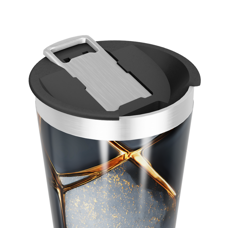 Copo Térmico - Com estampa geométrica preta