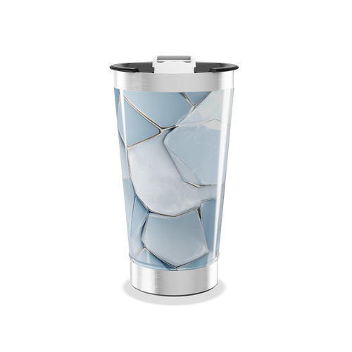 Copo Térmico - Estampa Geométrica Azul