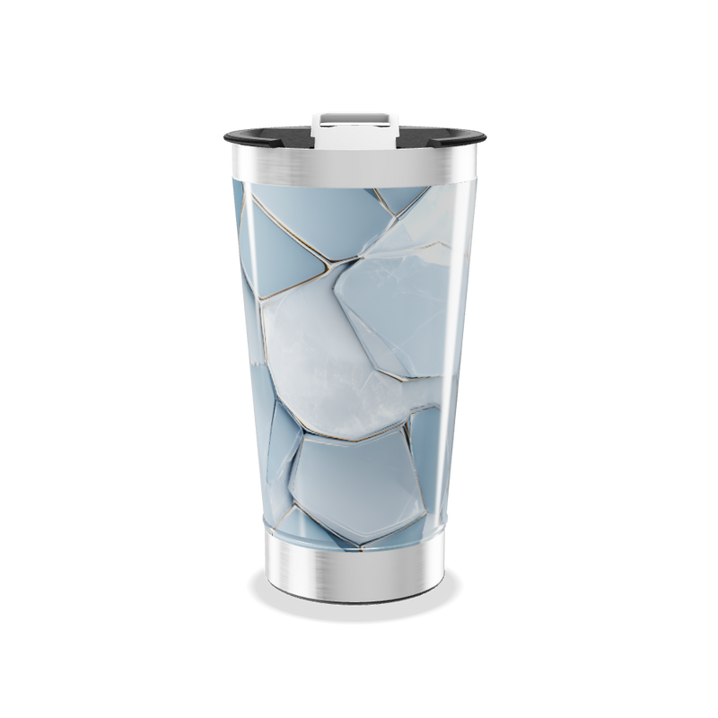 Copo Térmico - Estampa Geométrica Azul