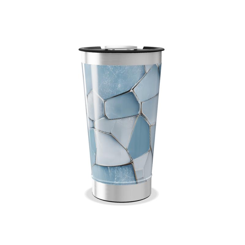 Copo Térmico - Estampa Geométrica Azul