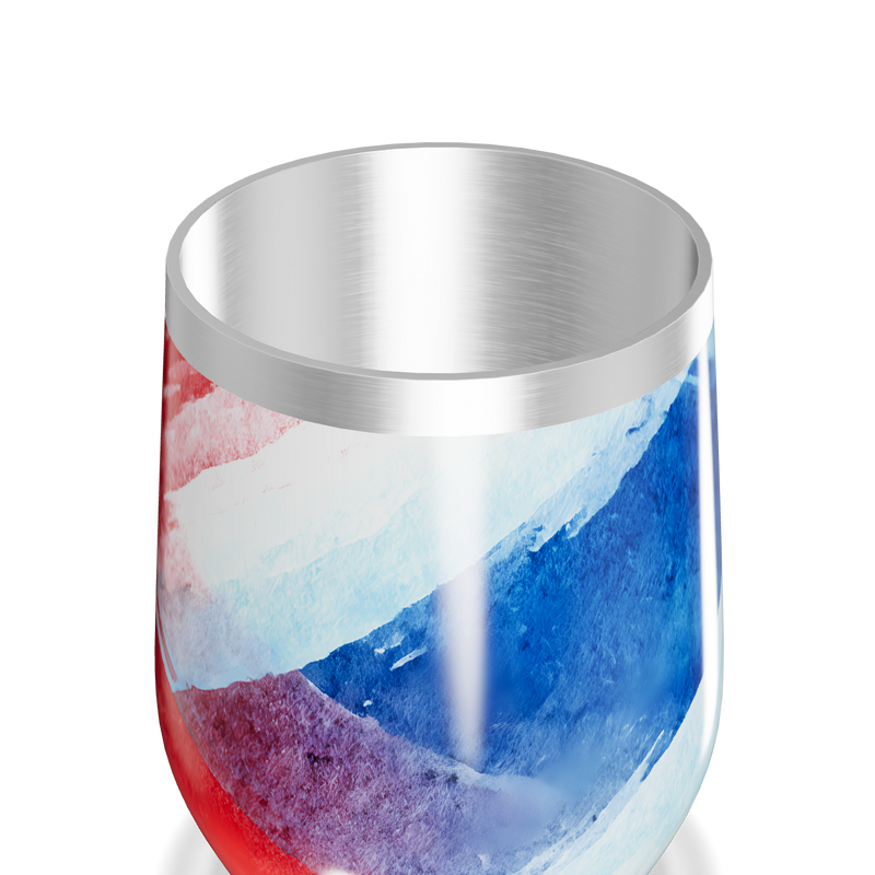 Copo Térmico Slim - Azul com Estampa Artística