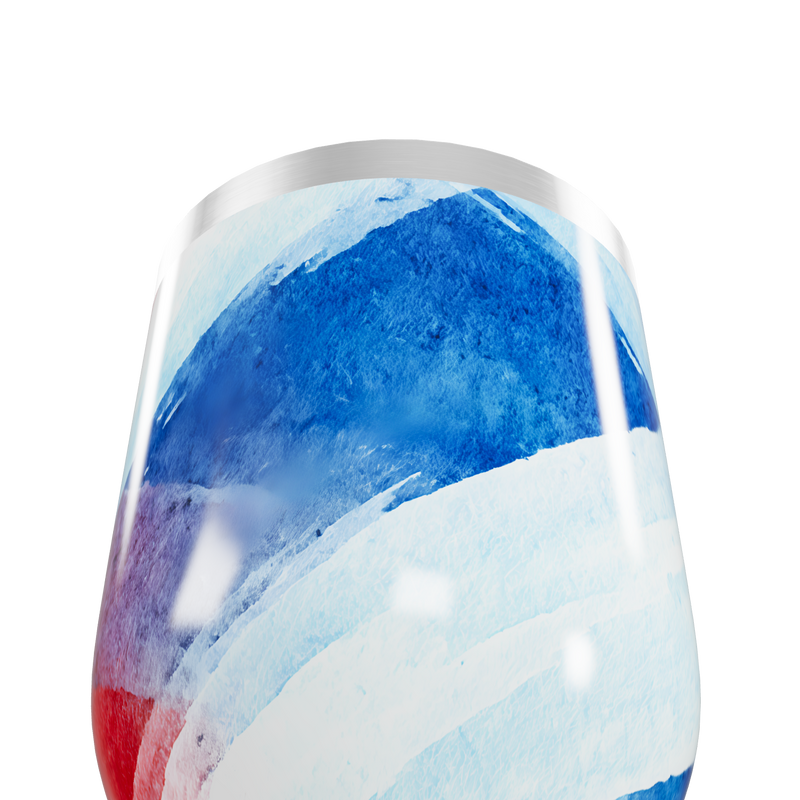 Copo Térmico Slim - Azul com Estampa Artística