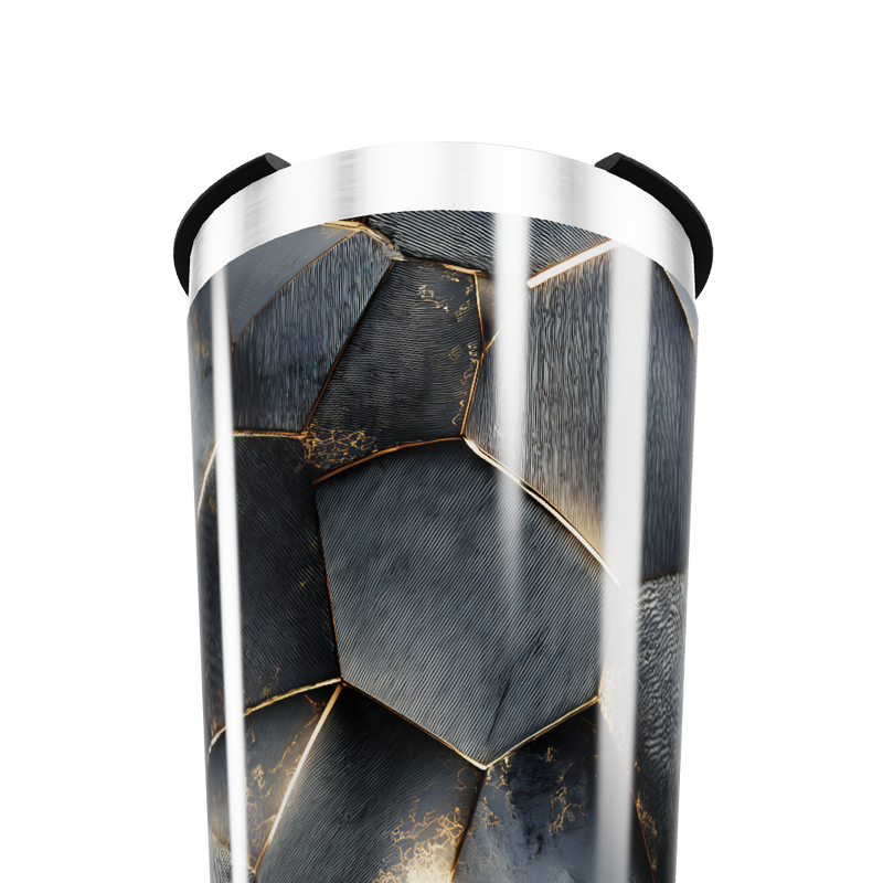 Copo Térmico - Hexágonos Preto e Dourado