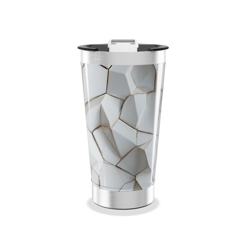 Copo Térmico - Textura geométrica branca