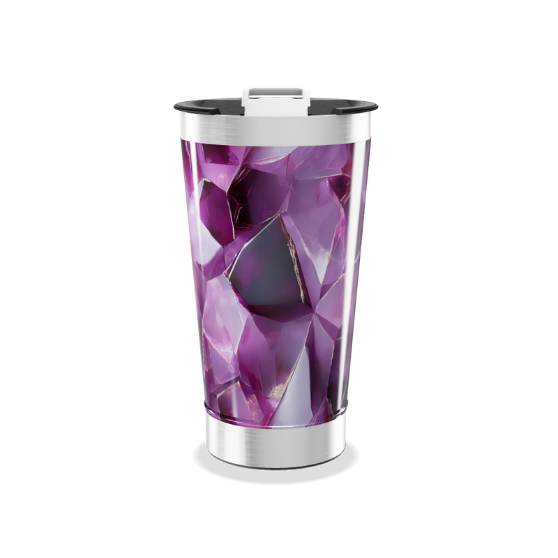 Copo Térmico - Estampa Cristais Roxos