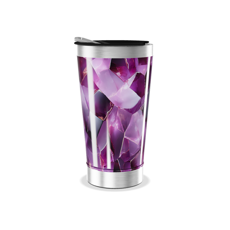 Copo Térmico - Estampa Cristais Roxos
