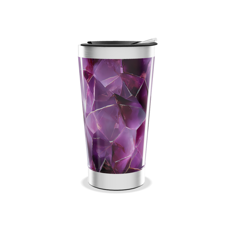 Copo Térmico - Estampa Cristais Roxos