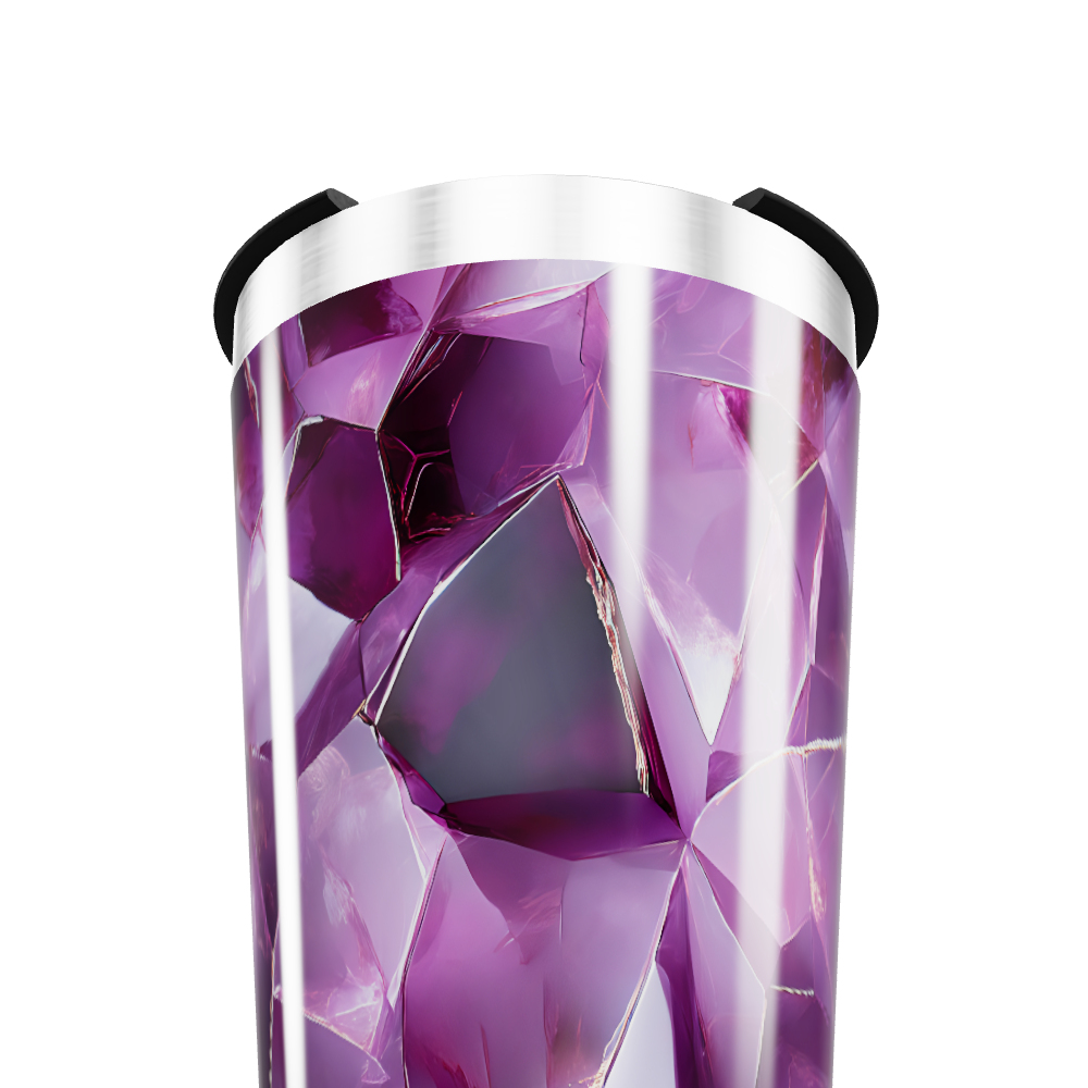 Copo Térmico - Estampa Cristais Roxos