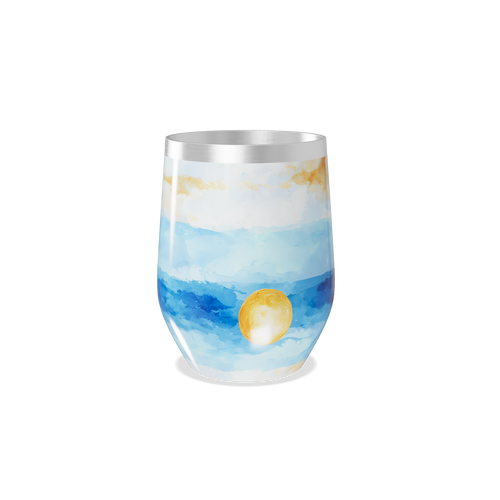 Copo Térmico Slim - Paisagem Azul e Dourada