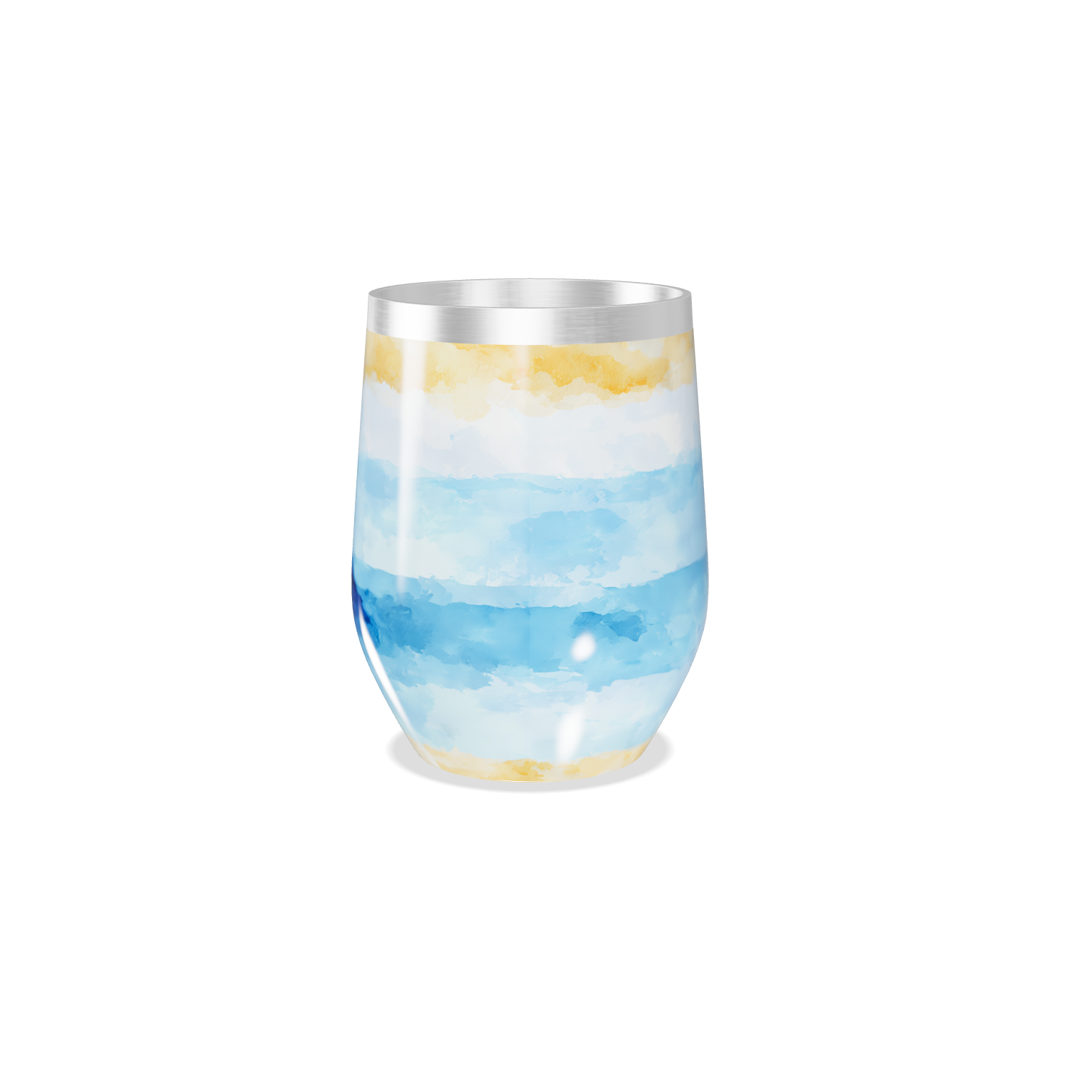 Copo Térmico Slim - Paisagem Azul e Dourada