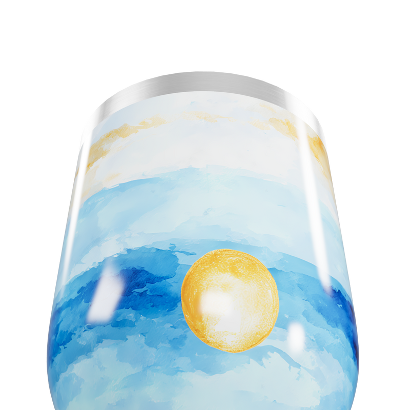 Copo Térmico Slim - Paisagem Azul e Dourada