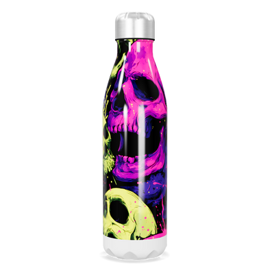 Garrafa Inox - Estampa Caveiras Neon
