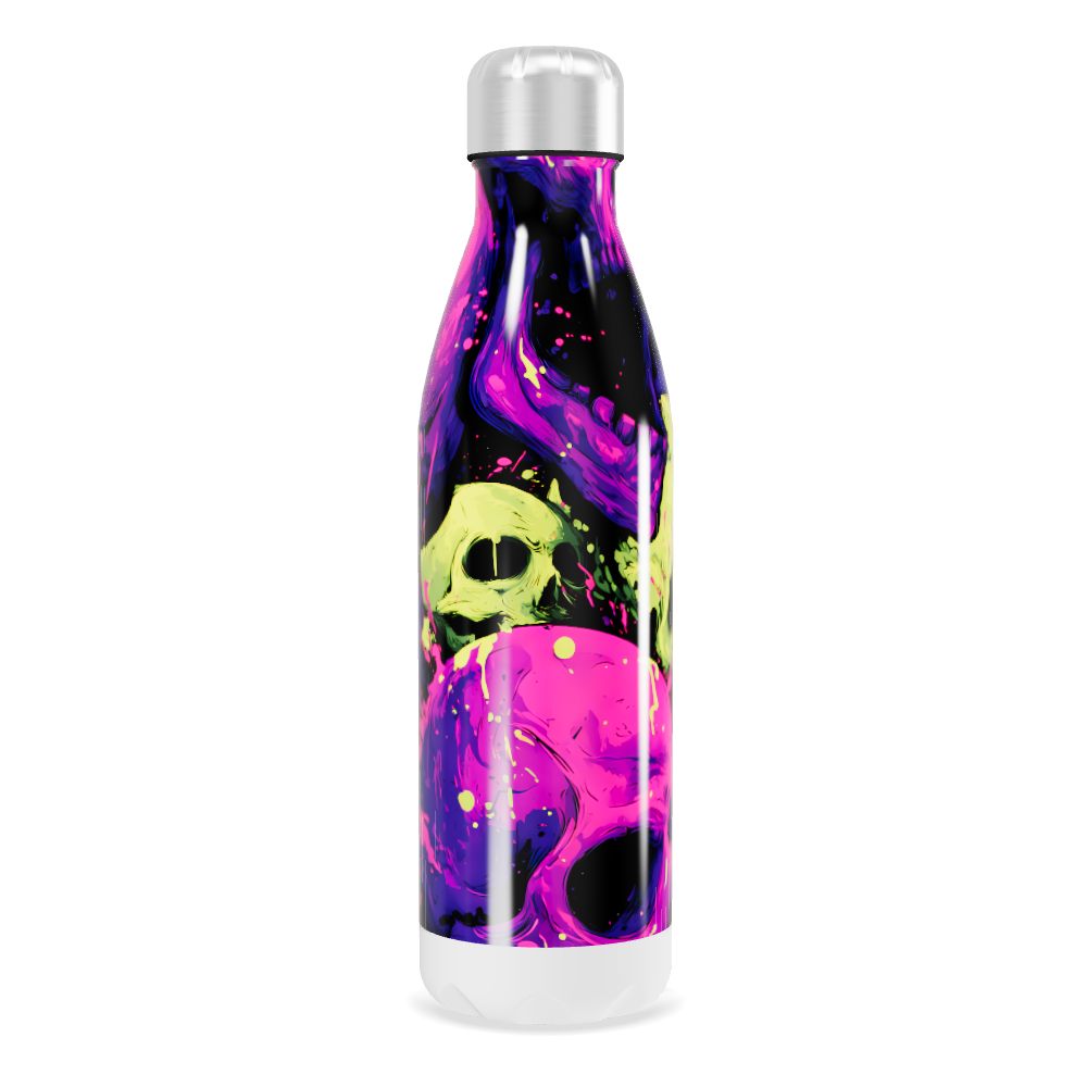 Garrafa Inox - Estampa Caveiras Neon