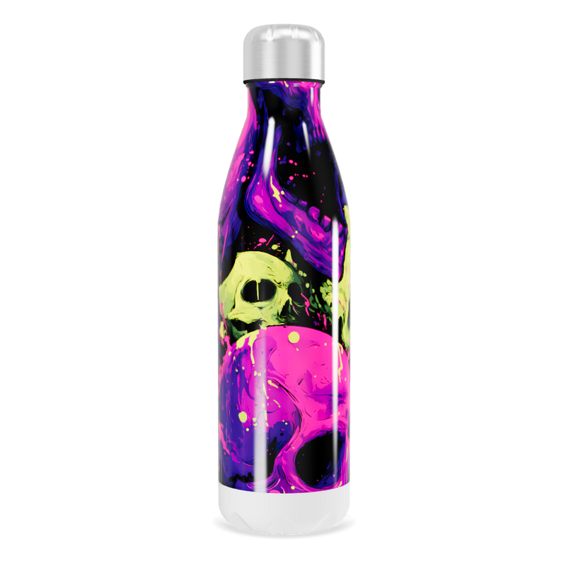Garrafa Inox - Estampa Caveiras Neon