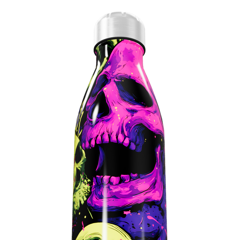Garrafa Inox - Estampa Caveiras Neon