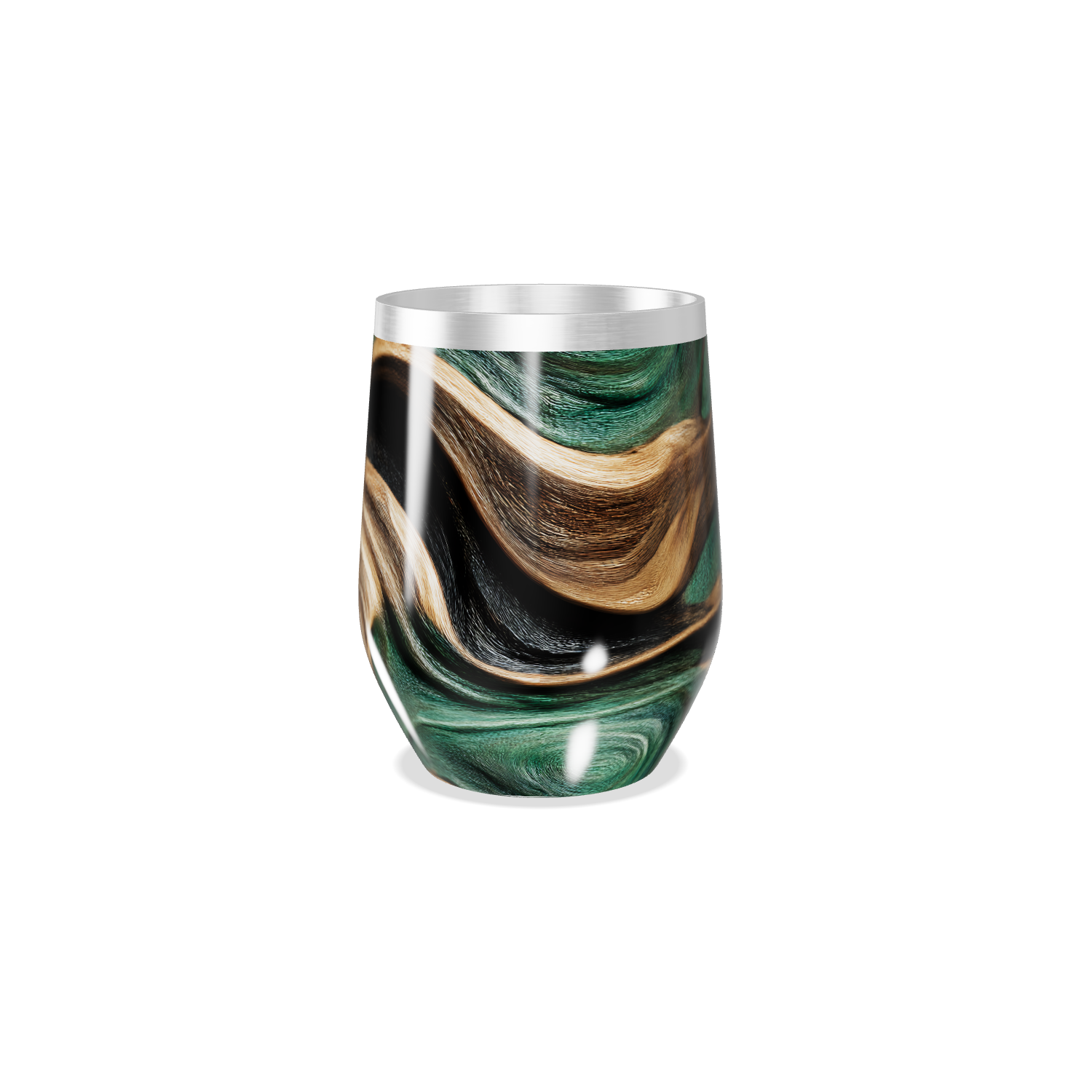 Copo Térmico Slim - Estampa madeira e verde