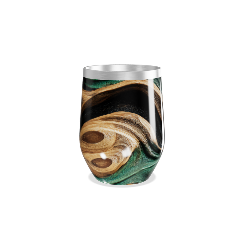 Copo Térmico Slim - Estampa madeira e verde