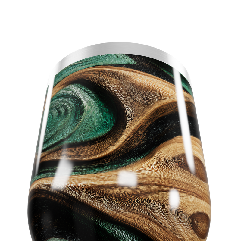 Copo Térmico Slim - Estampa madeira e verde