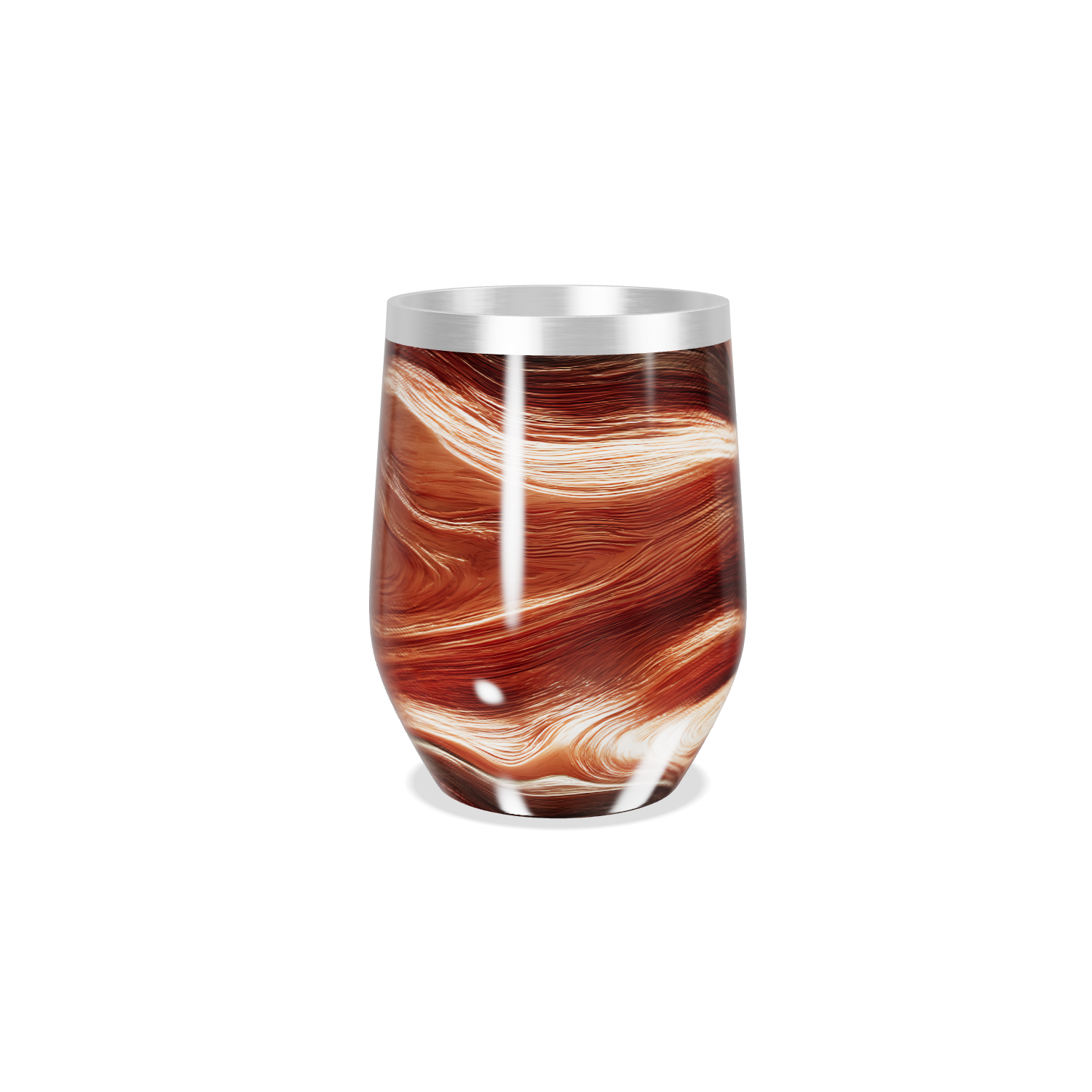 Copo Térmico Slim - Marrom Marmorizado Aço