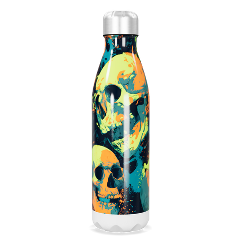 Garrafa Inox - Estampa Caveiras Coloridas