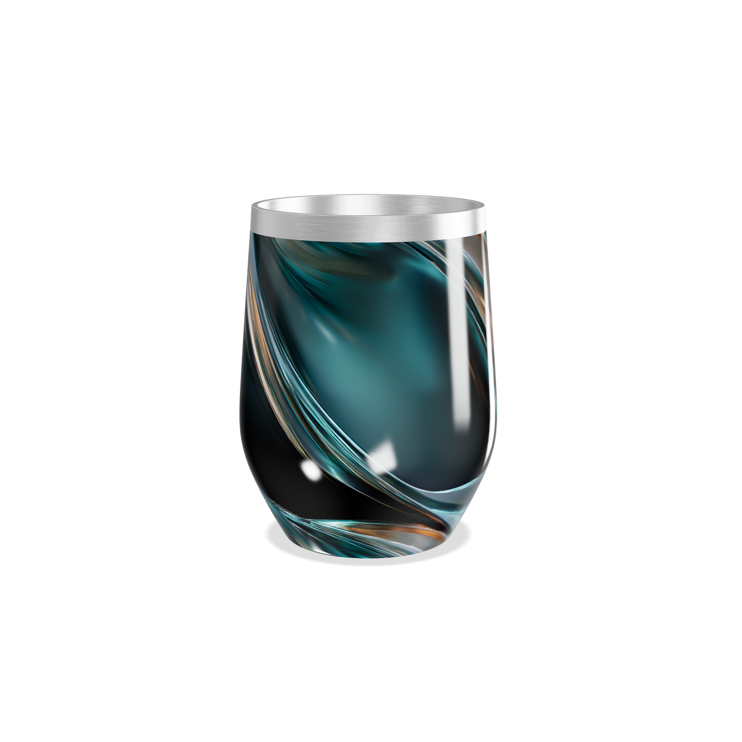 Copo Térmico Slim - Preto com Linhas Metálicas