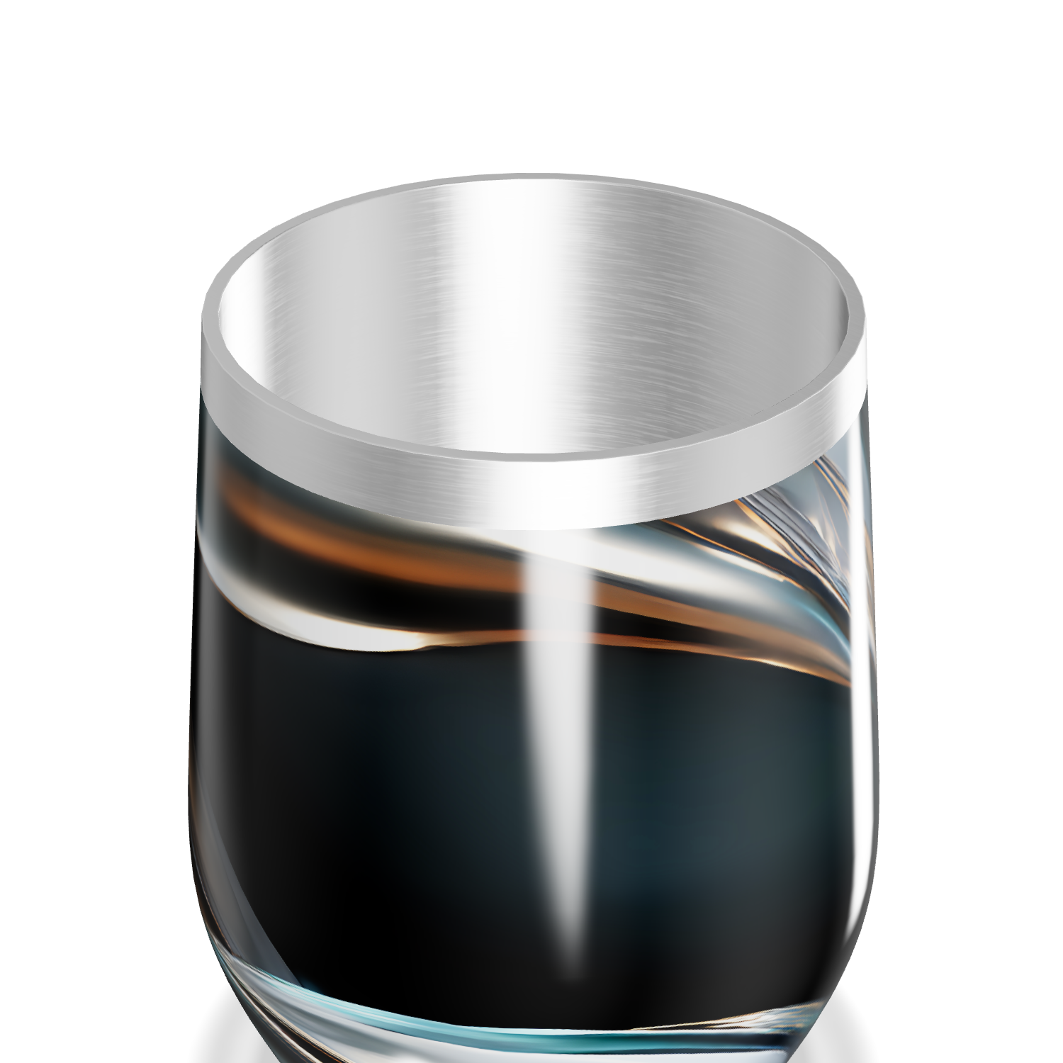 Copo Térmico Slim - Preto com Linhas Metálicas