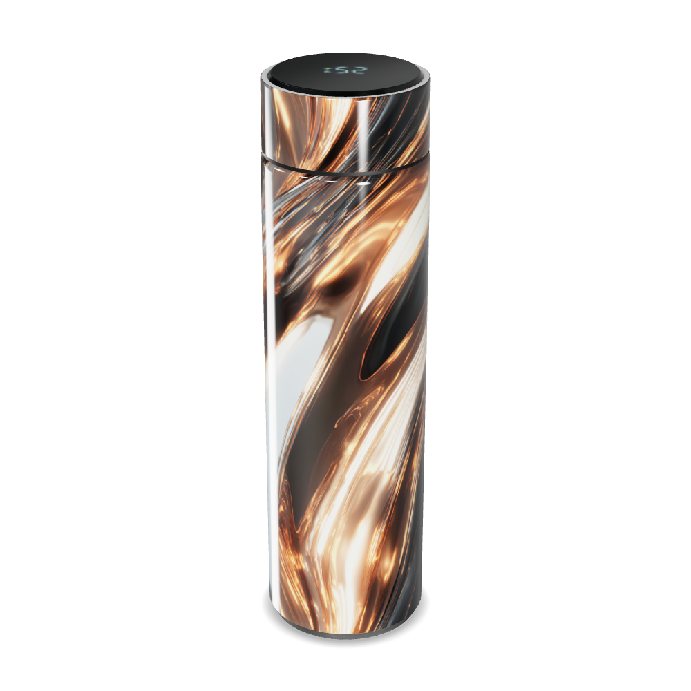 Garrafa Térmica Touch - Design Abstrato Preto