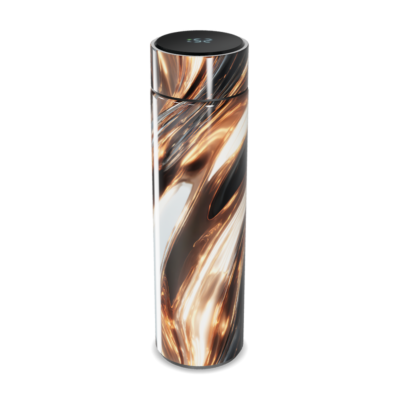 Garrafa Térmica Touch - Design Abstrato Preto