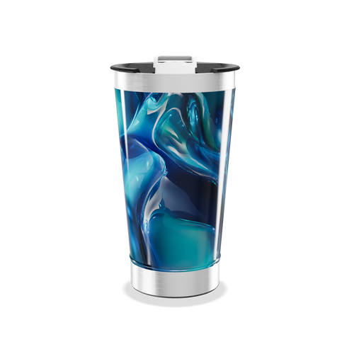 Copo Térmico - Azul Abstrato Inox
