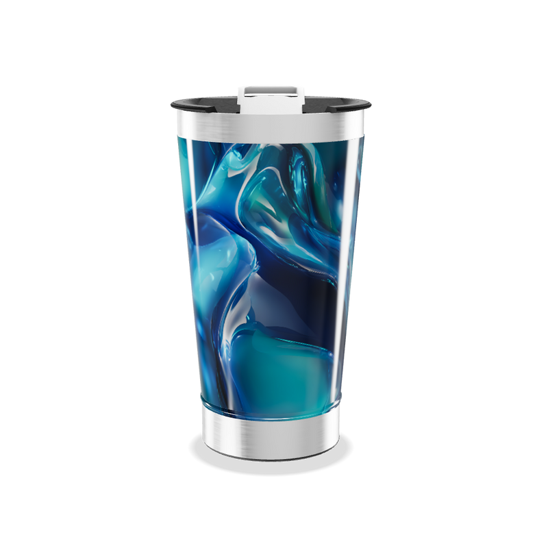 Copo Térmico - Azul Abstrato Inox