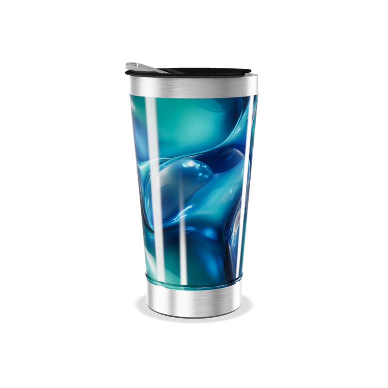 Copo Térmico - Azul Abstrato Inox