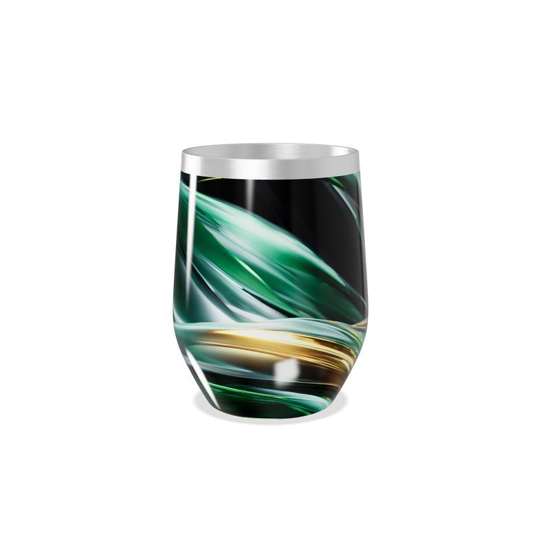 Copo Térmico Slim - Abstrato Verde e Dourado