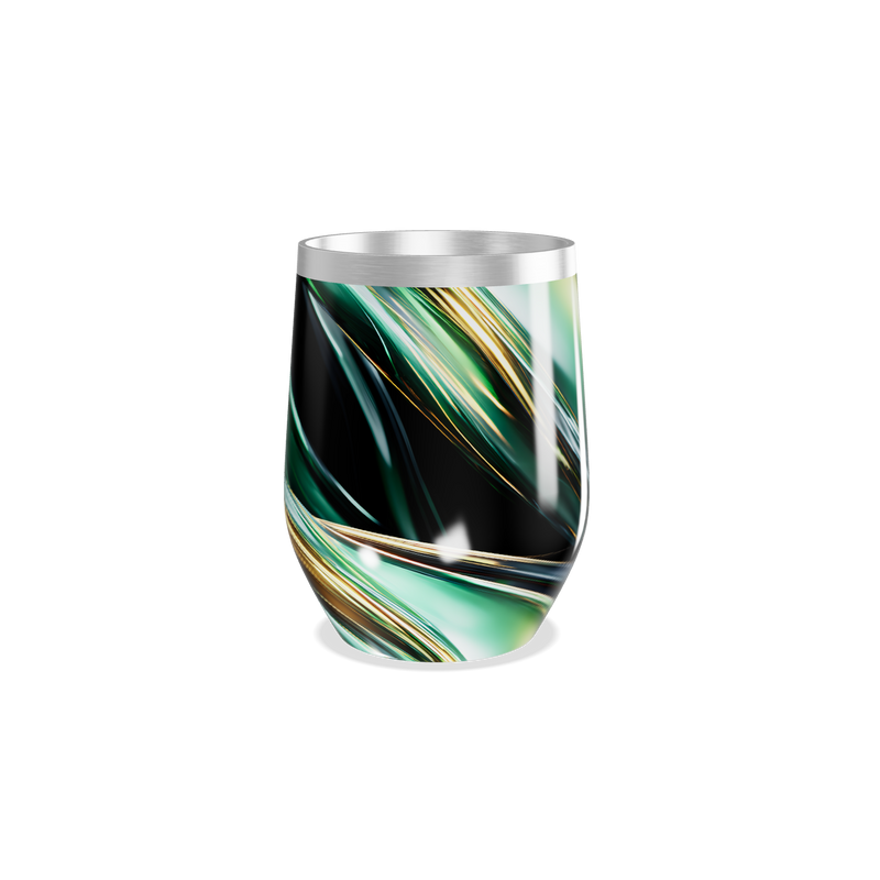 Copo Térmico Slim - Abstrato Verde e Dourado