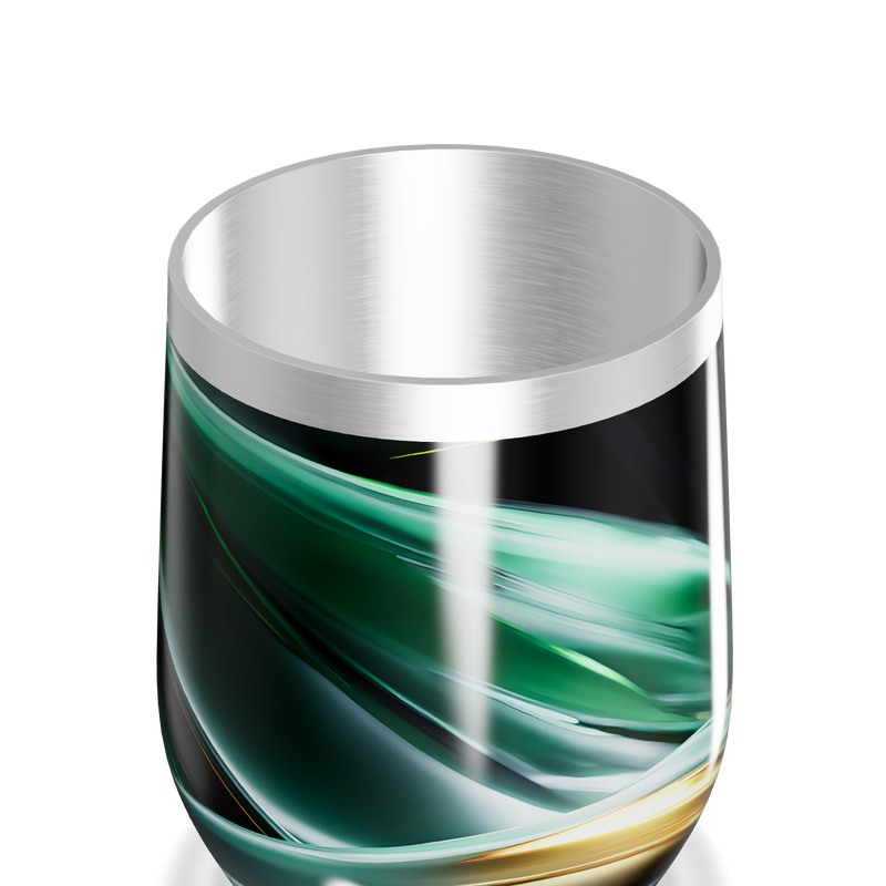 Copo Térmico Slim - Abstrato Verde e Dourado