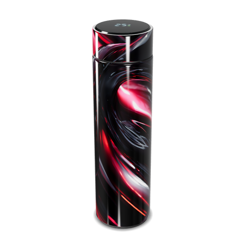 Garrafa Térmica Touch - Design Abstrato Preto e Vermelho