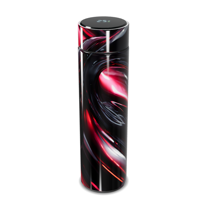 Garrafa Térmica Touch - Design Abstrato Preto e Vermelho