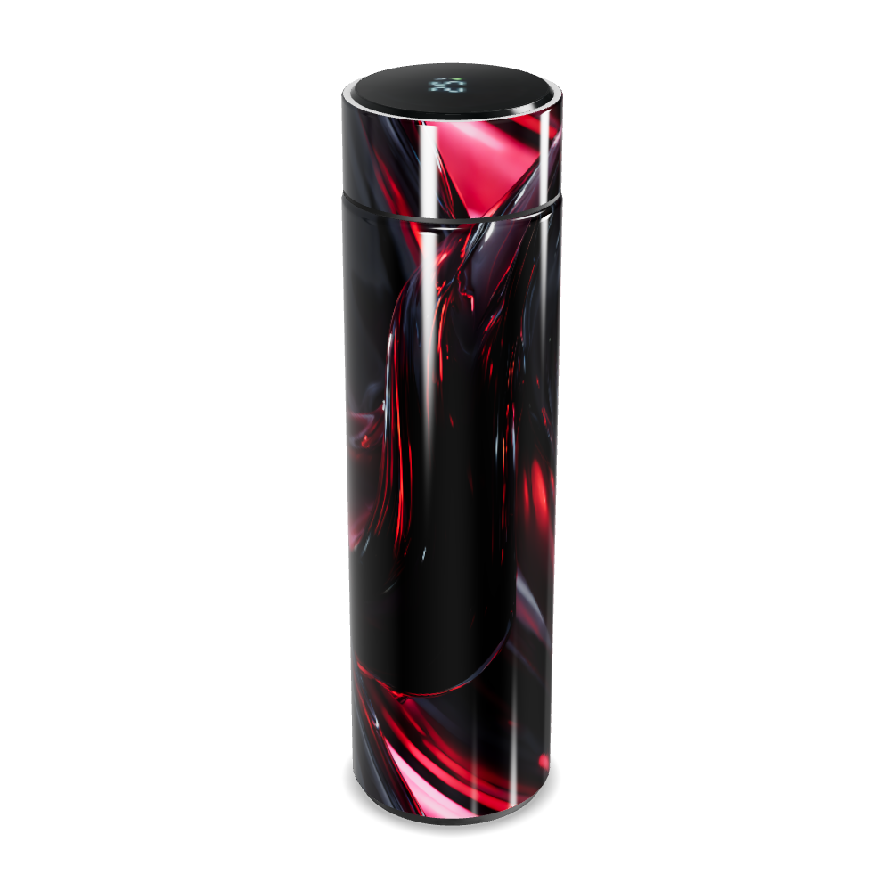 Garrafa Térmica Touch - Design Abstrato Preto e Vermelho