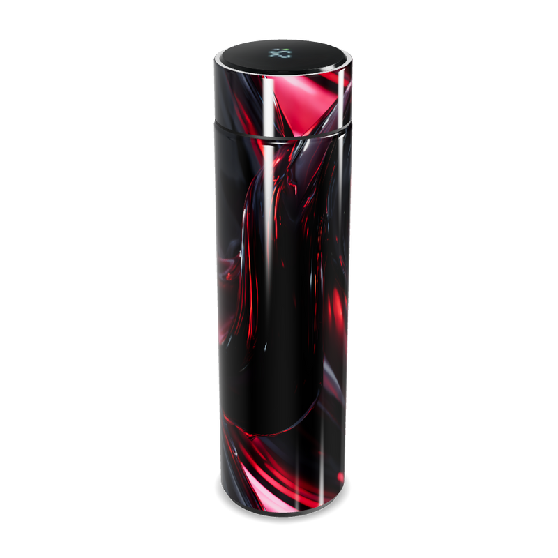 Garrafa Térmica Touch - Design Abstrato Preto e Vermelho