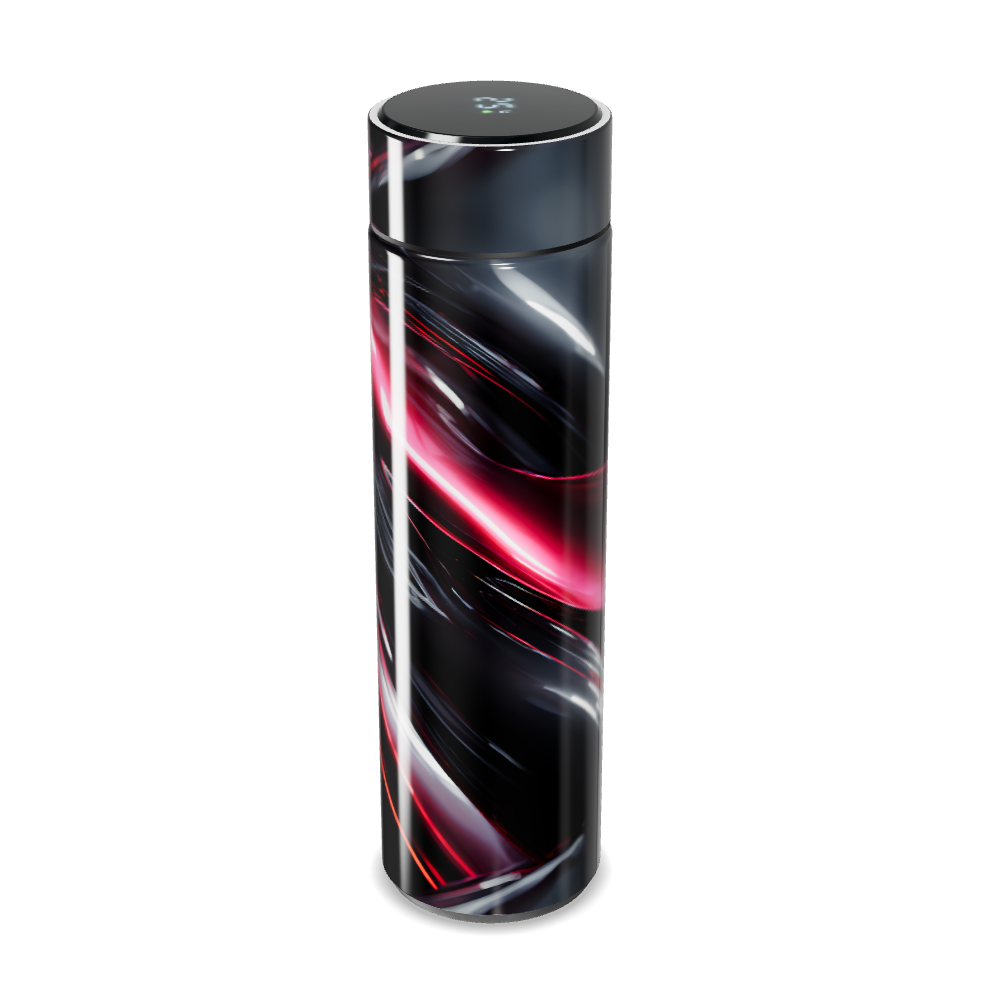 Garrafa Térmica Touch - Design Abstrato Preto e Vermelho