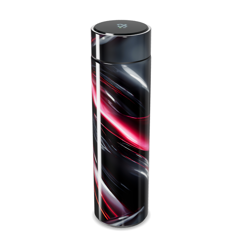 Garrafa Térmica Touch - Design Abstrato Preto e Vermelho