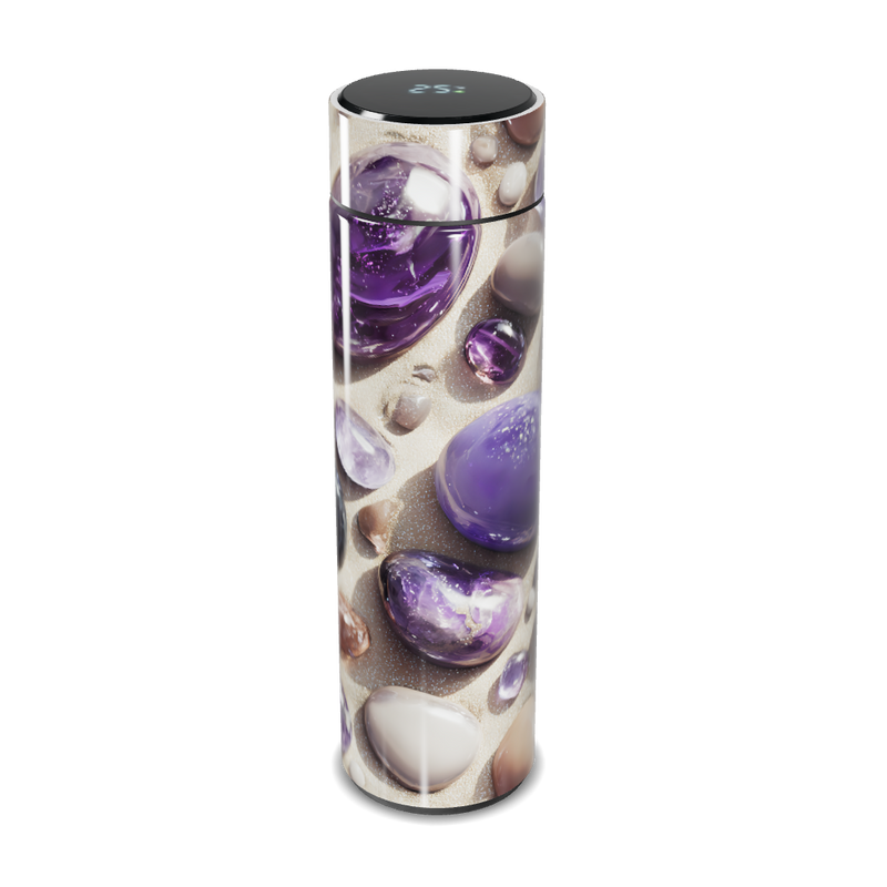 Garrafa Térmica Touch - Roxa com Pedras Decorativas