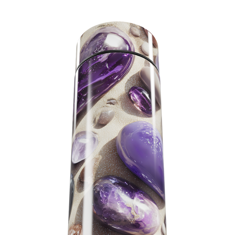 Garrafa Térmica Touch - Roxa com Pedras Decorativas