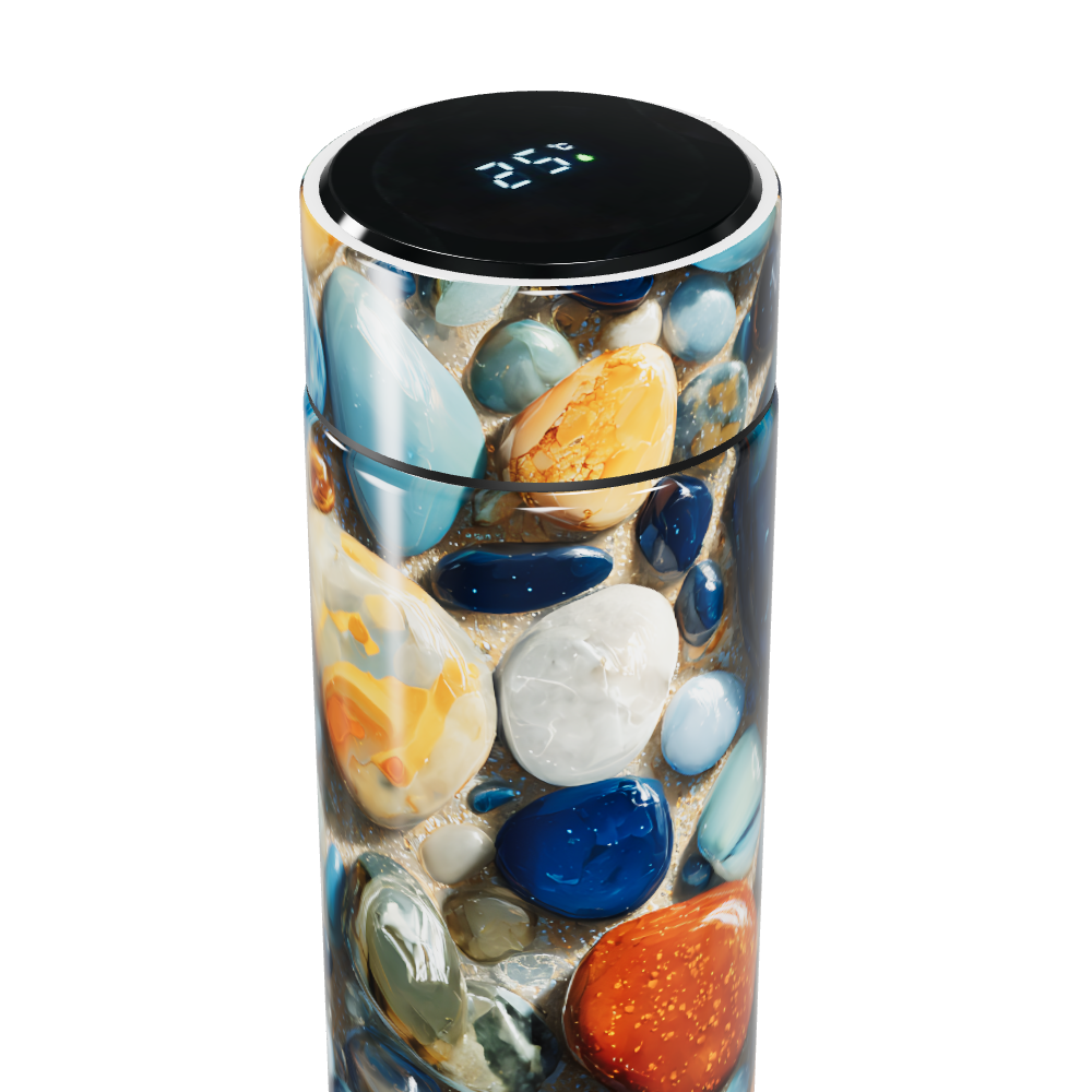 Garrafa Térmica Touch - Estampa Pedras Coloridas