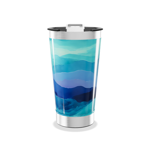 Copo Térmico - Azul com ondas